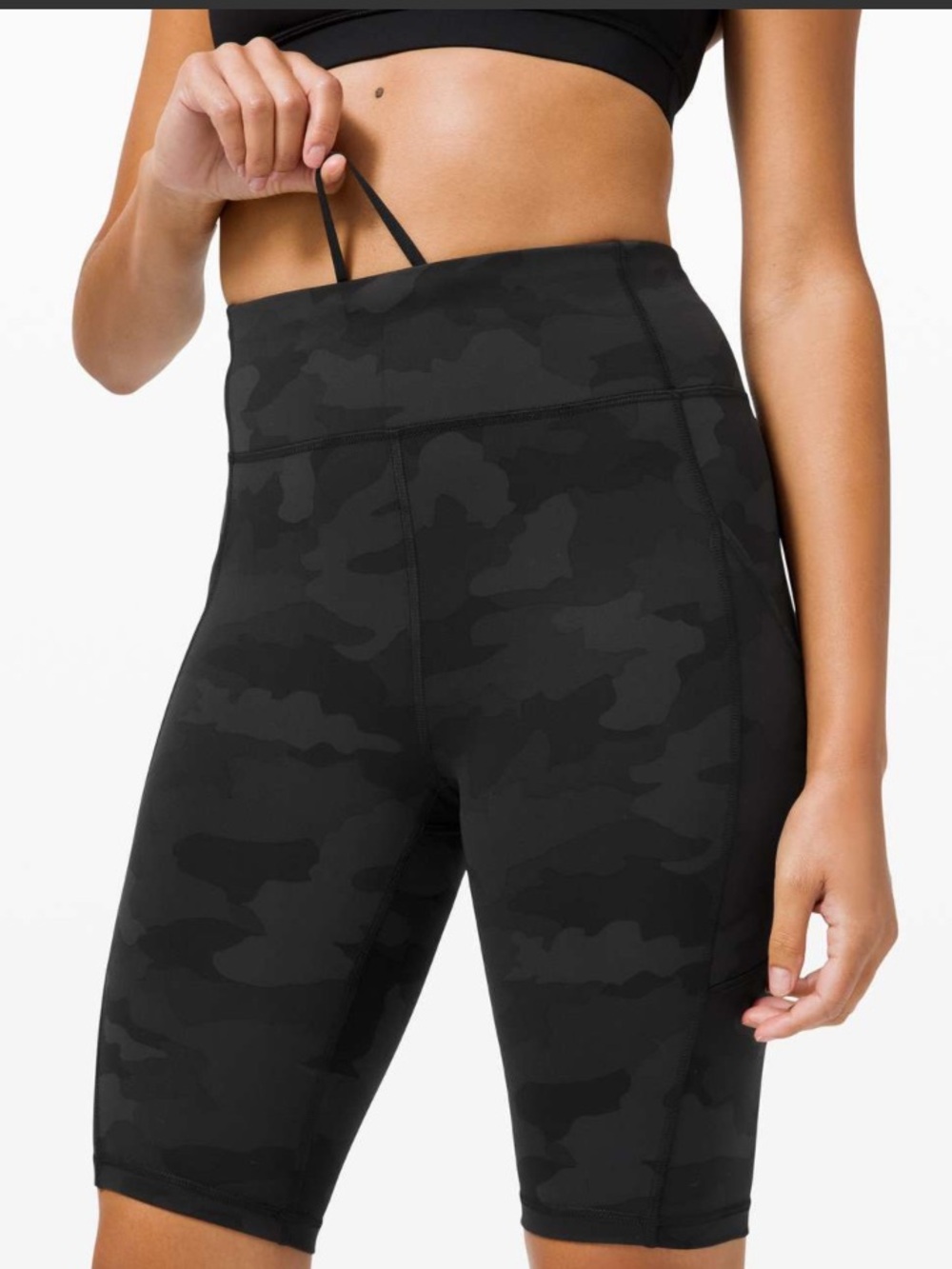Lululemon Invigorate High-Rise Short 10" Heritage 365 Camo Deep Coal Sz 12 Large